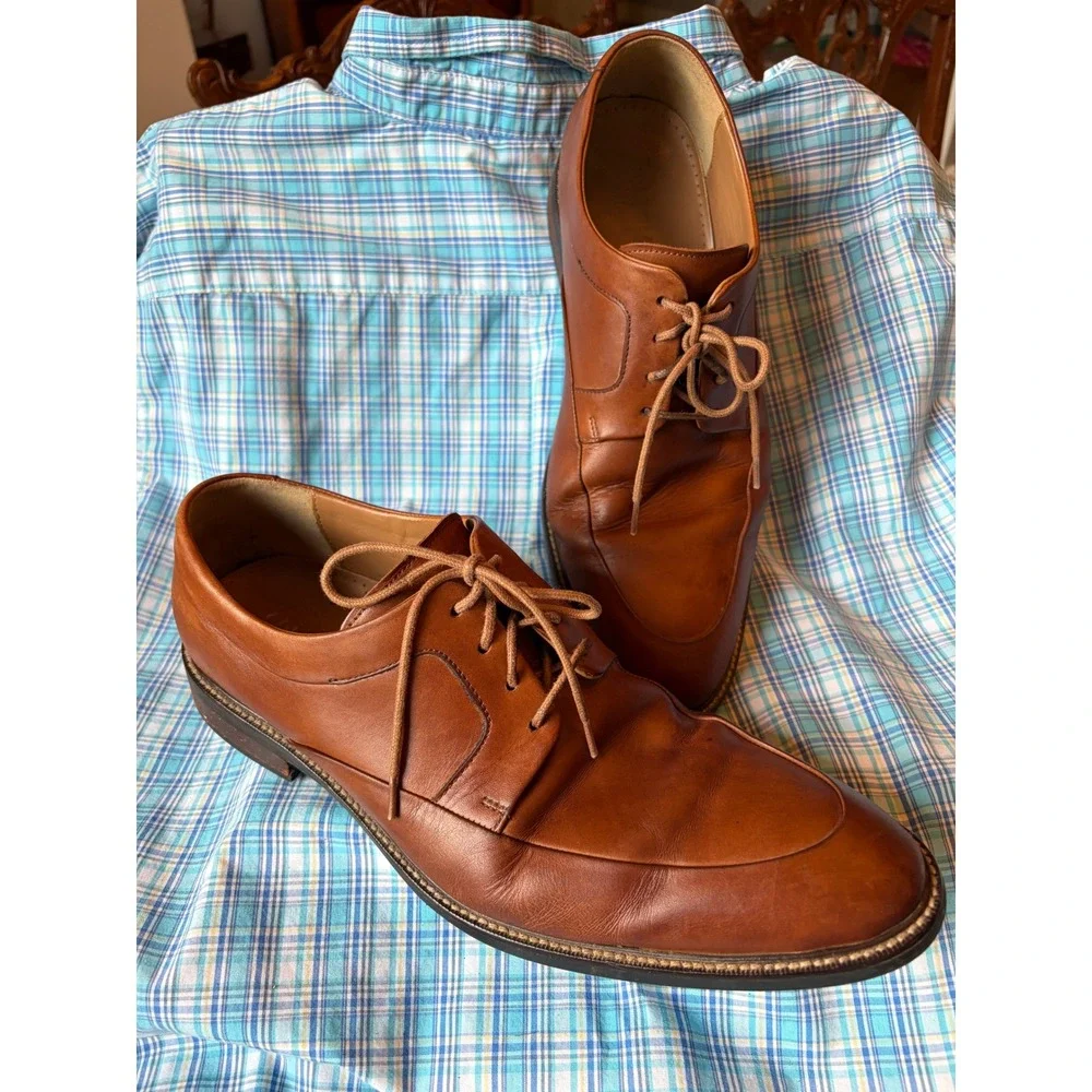 Cole Haan Grand.OS Mens British Tan Leather Apron  Oxford Shoes C20157 Size 10.5
